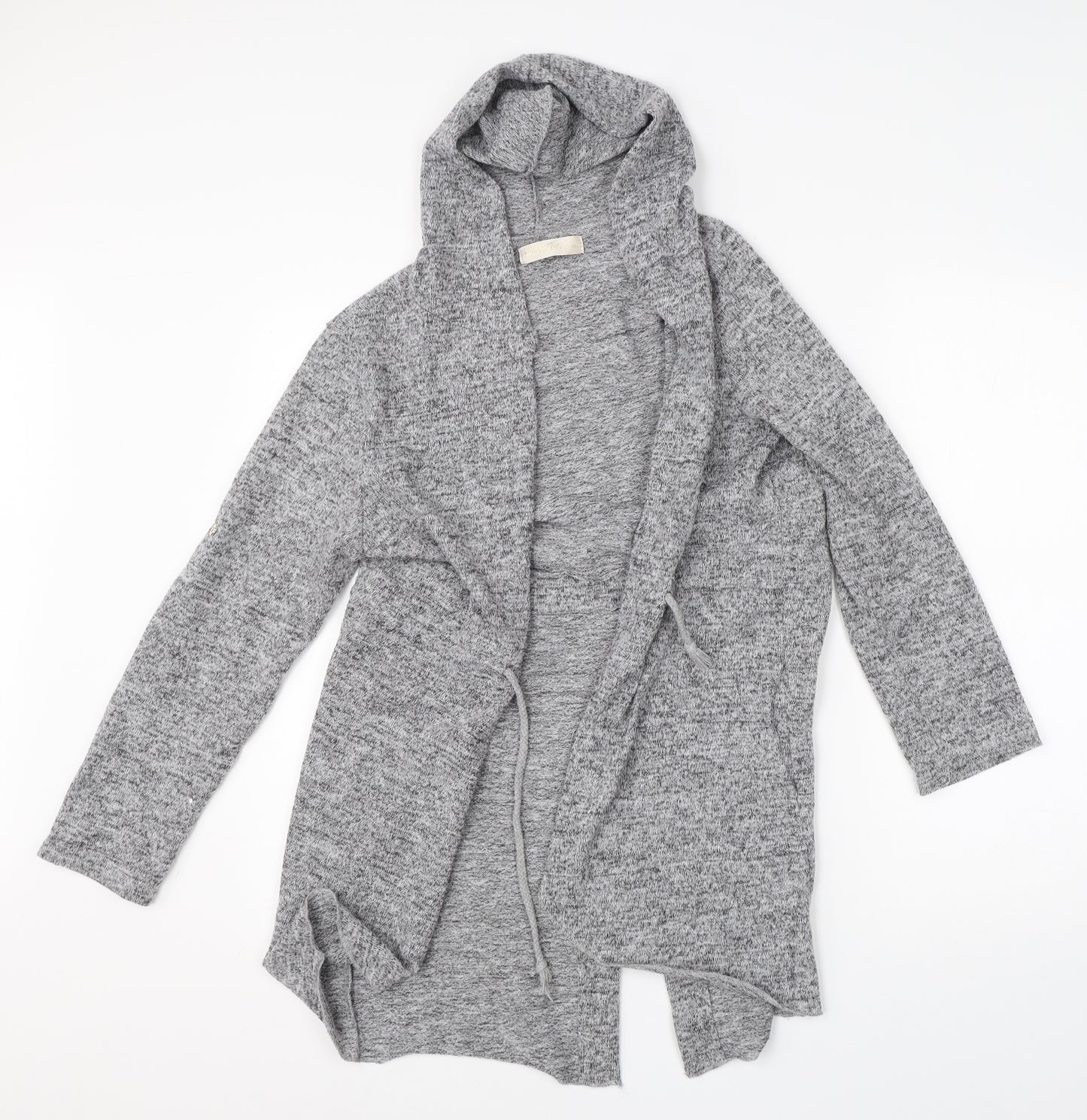 New Feeling Womens Grey Round Neck  Polyester Cardigan Jumper Size XL