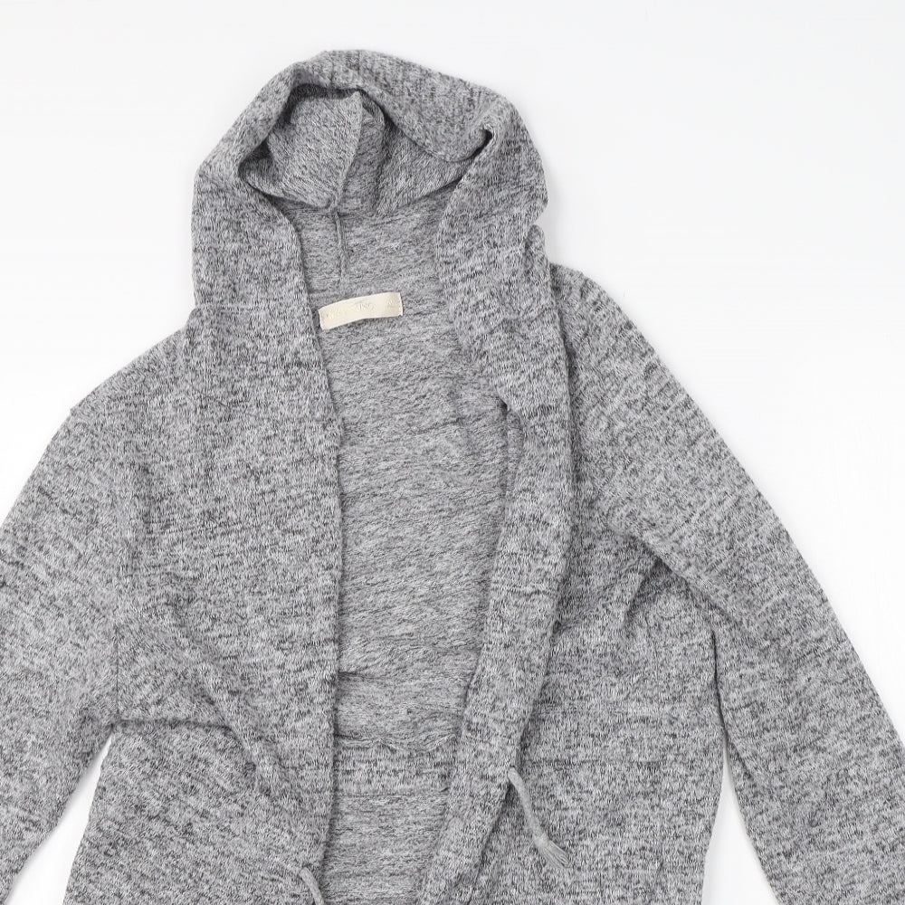 New Feeling Womens Grey Round Neck  Polyester Cardigan Jumper Size XL