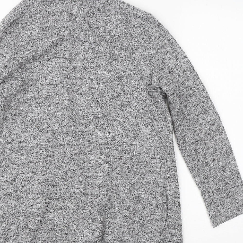 New Feeling Womens Grey Round Neck  Polyester Cardigan Jumper Size XL