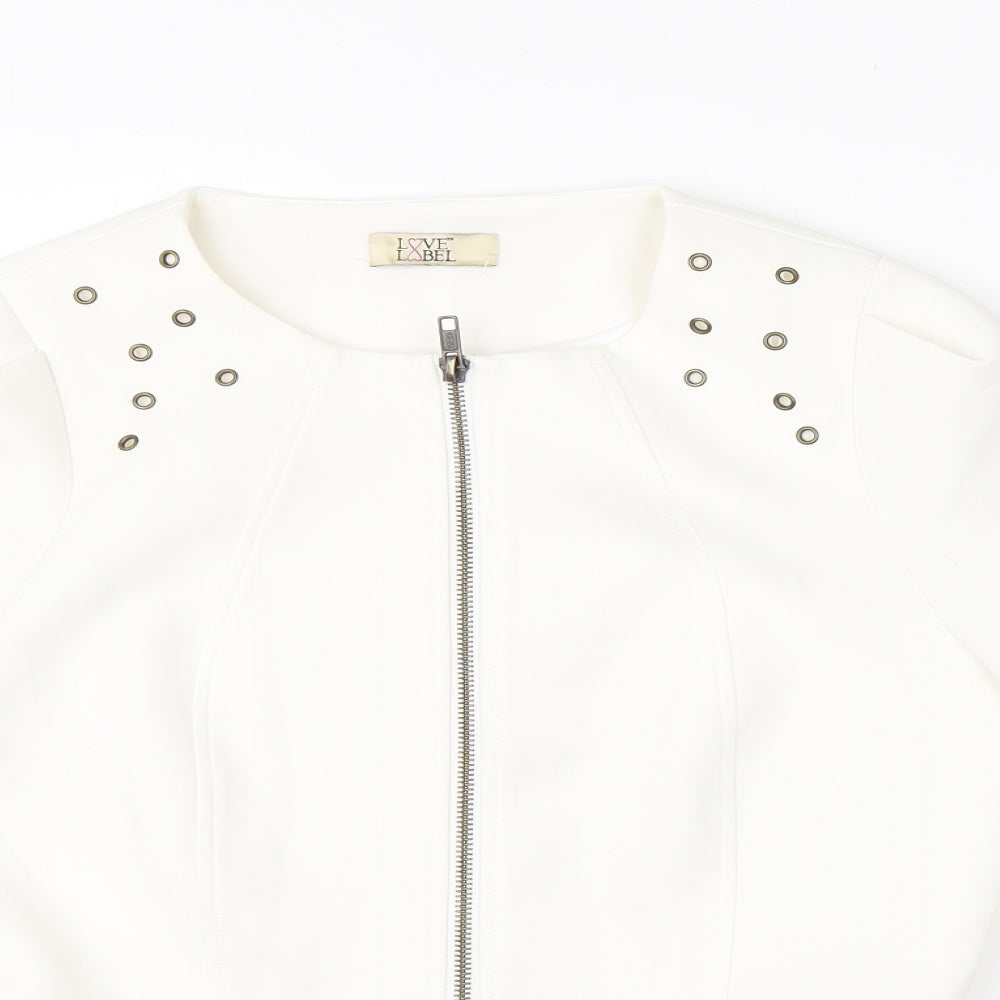 Love Label Womens White   Jacket Blazer Size 10