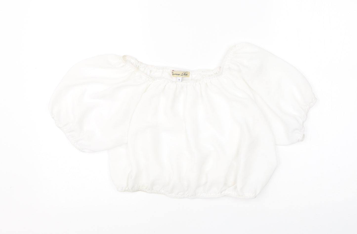 Cameo Rose Womens White  Polyester Basic Blouse Size 12 Square Neck