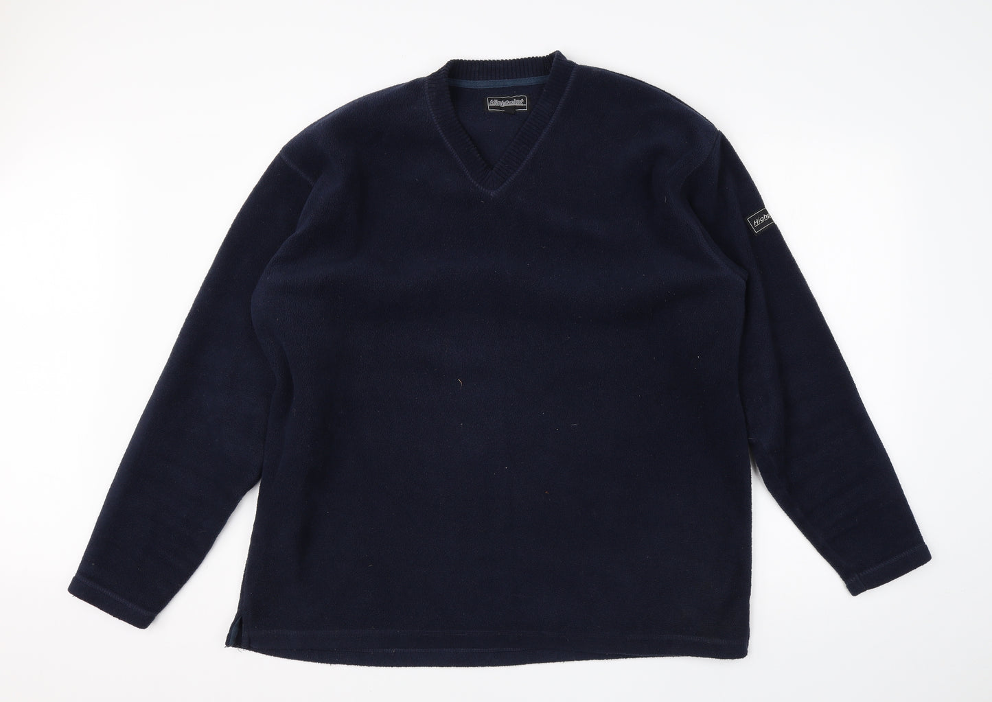 Highpoint Mens Blue V-Neck  Polyester Pullover Jumper Size L