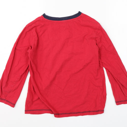 Preworn Boys Red  Cotton Basic T-Shirt Size 8-9 Years Round Neck