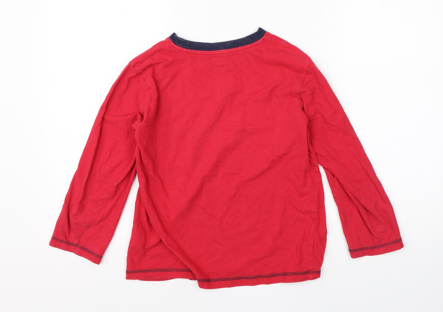 Preworn Boys Red  Cotton Basic T-Shirt Size 8-9 Years Round Neck