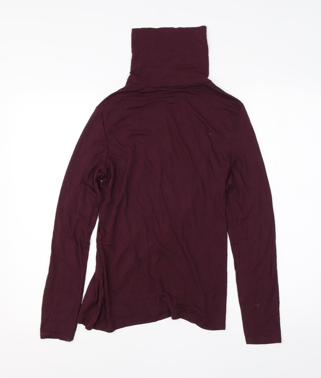 New Look Womens Purple  Viscose Basic T-Shirt Size 14 Roll Neck
