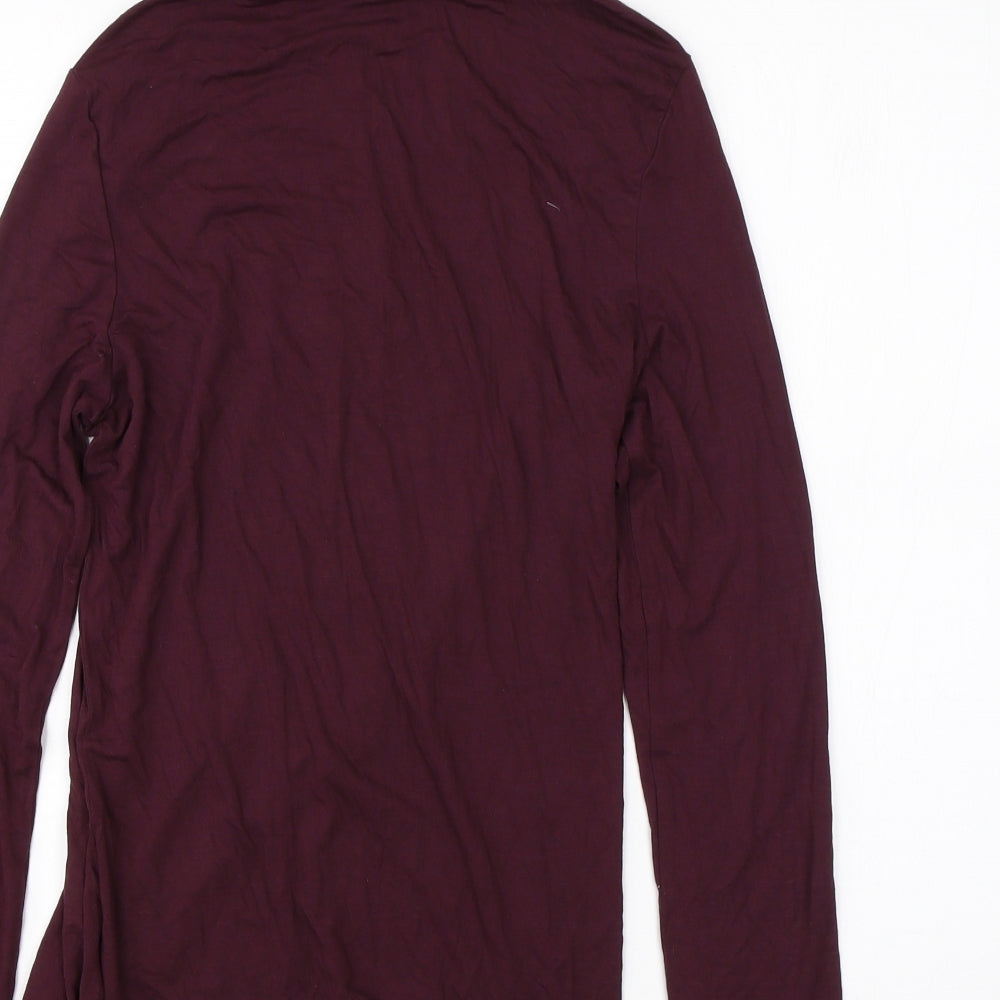 New Look Womens Purple  Viscose Basic T-Shirt Size 14 Roll Neck