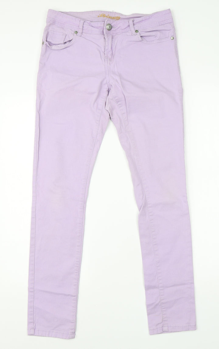 Denim Co Womens Purple  Cotton Skinny Jeans Size 12 L30 in Regular