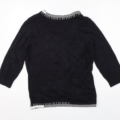 Per Una Womens Blue V-Neck  Viscose Cape Jumper Size 12