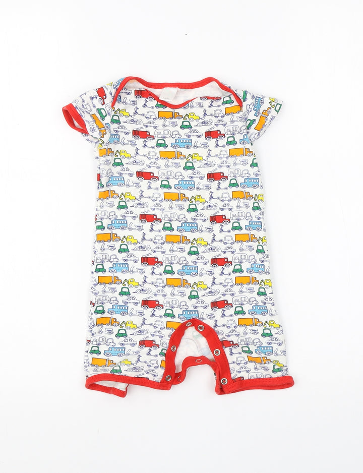 Mini Club Boys White  Cotton Babygrow One-Piece Size 9-12 Months