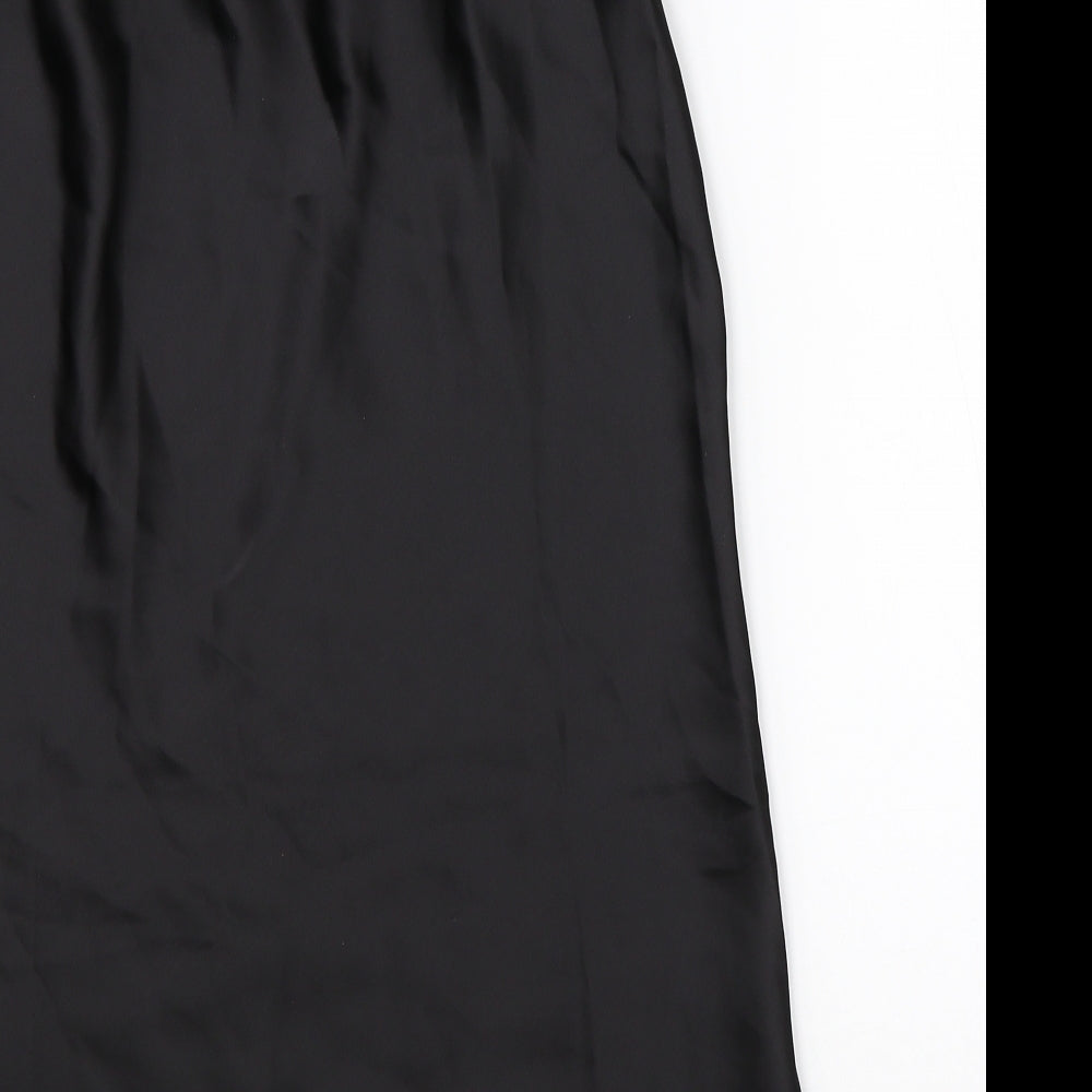 Miss Selfridge Womens Black  Polyester Flare Skirt Size 10
