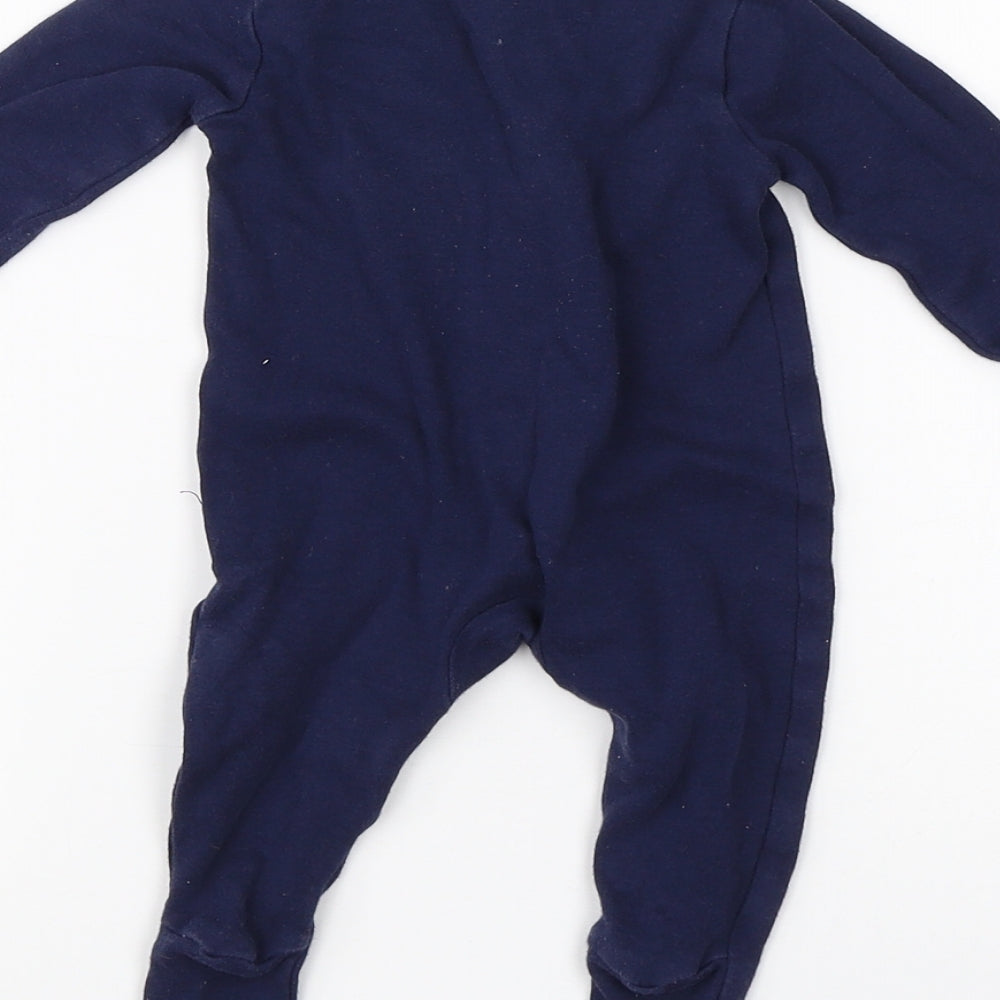 George Boys Blue  Cotton Babygrow One-Piece Size Newborn