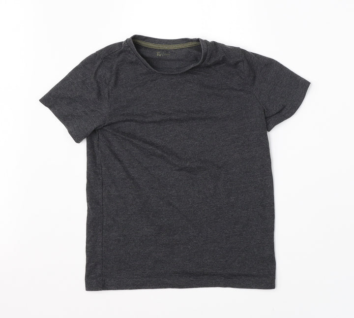 TU Girls Grey Cotton Basic T-Shirt Size 7 Years Round Neck