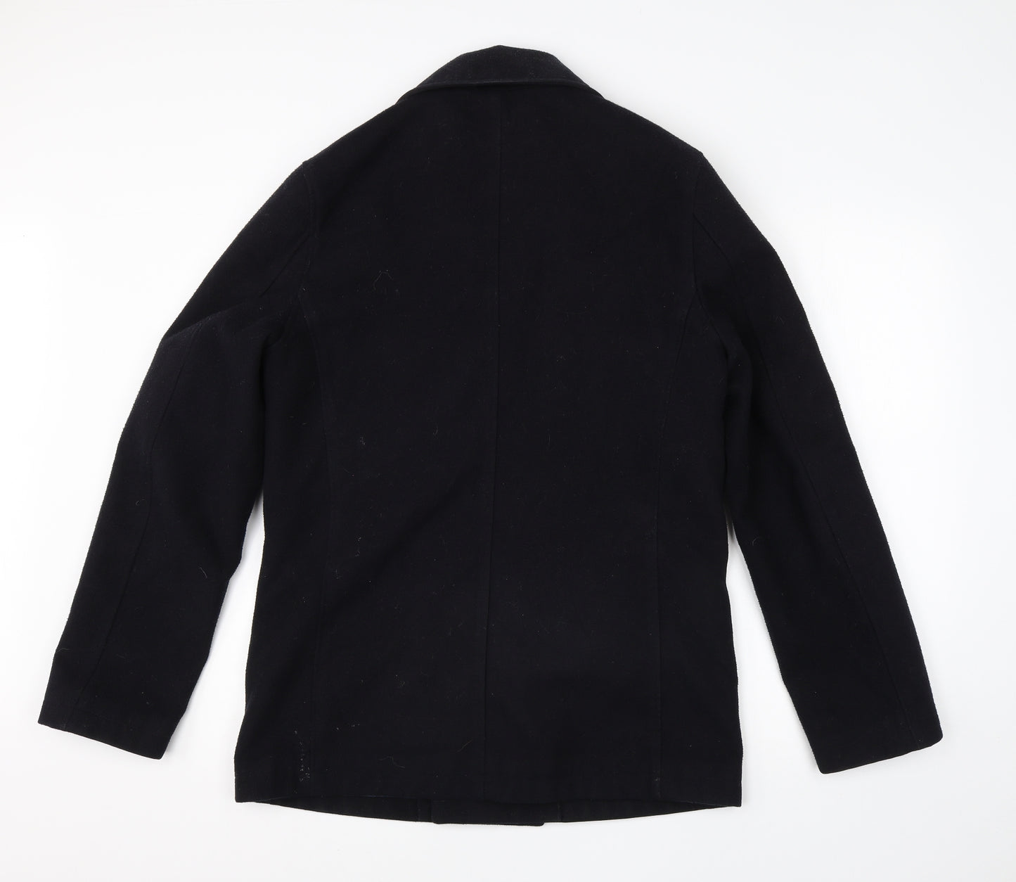 M&S Mens Black   Overcoat Coat Size S
