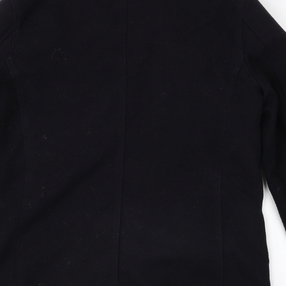 M&S Mens Black   Overcoat Coat Size S