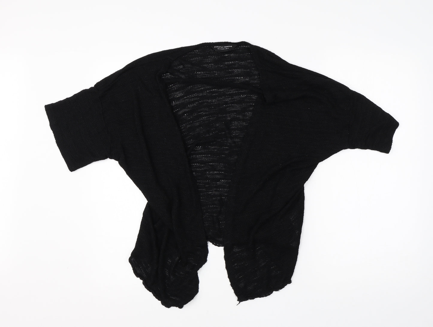 Dorothy Perkins Womens Black Round Neck  Cotton Cardigan Jumper Size M