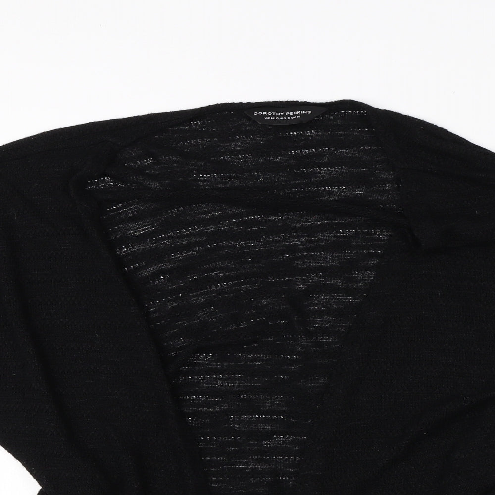 Dorothy Perkins Womens Black Round Neck  Cotton Cardigan Jumper Size M