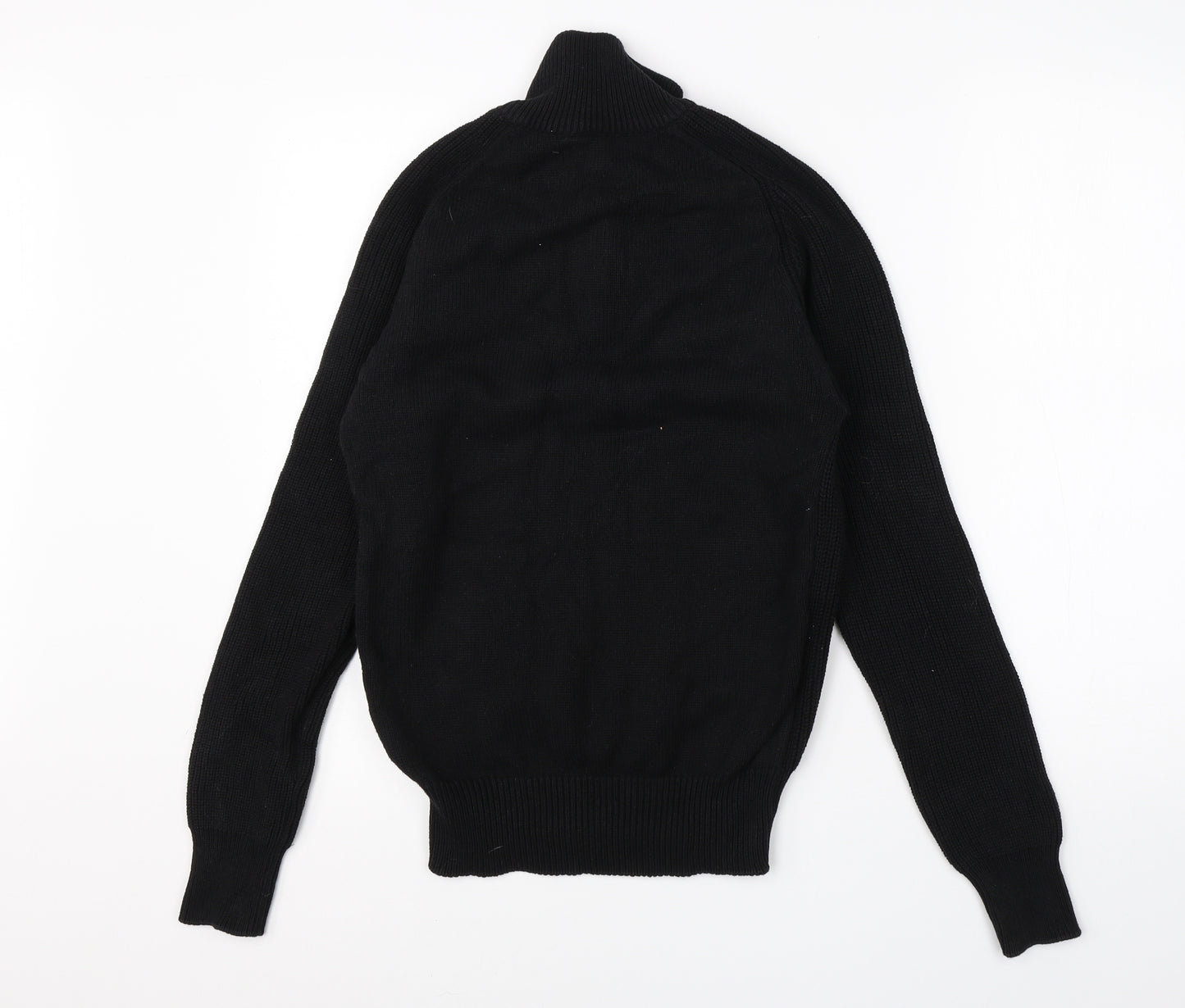 NEXT Mens Black High Neck  Cotton Full Zip Jumper Size S