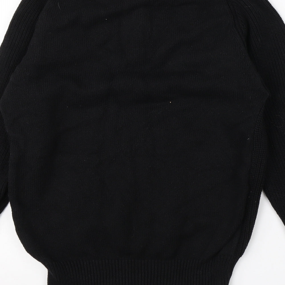 NEXT Mens Black High Neck  Cotton Full Zip Jumper Size S