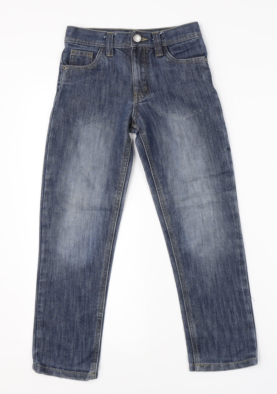 Preworn Boys Blue  Cotton Straight Jeans Size 7-8 Years  Regular