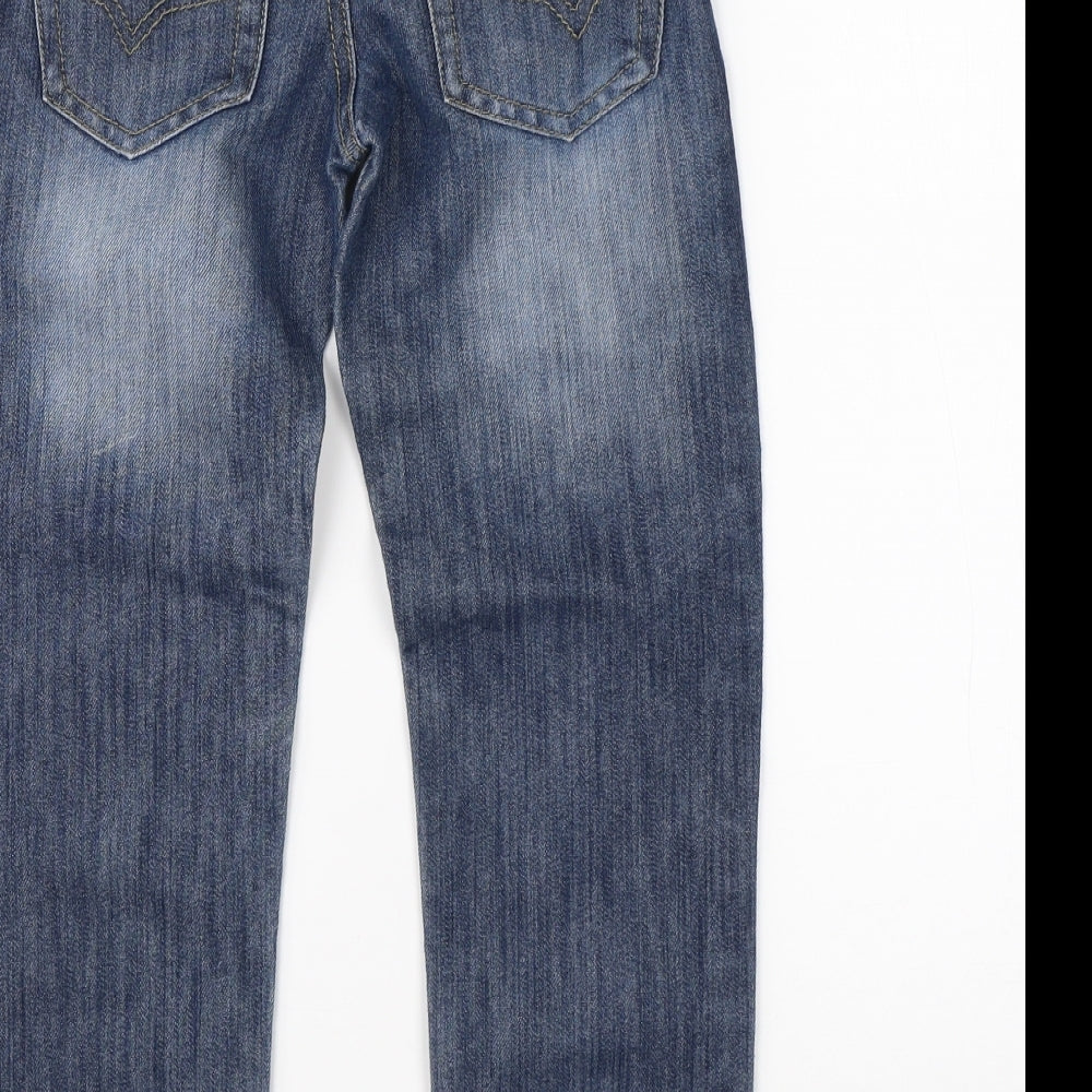 Preworn Boys Blue  Cotton Straight Jeans Size 7-8 Years  Regular