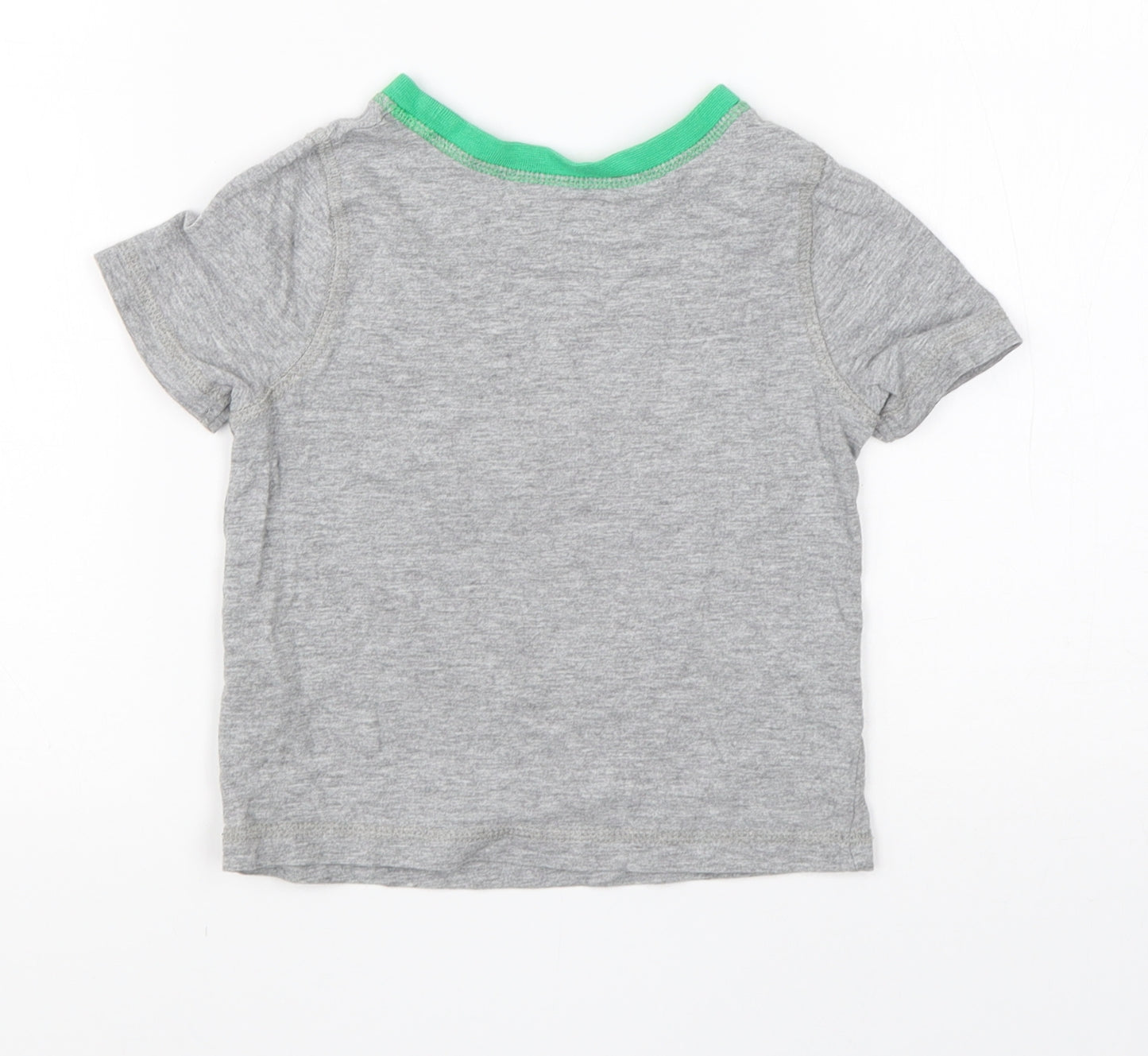 George Boys Grey  Cotton Basic T-Shirt Size 2-3 Years Round Neck