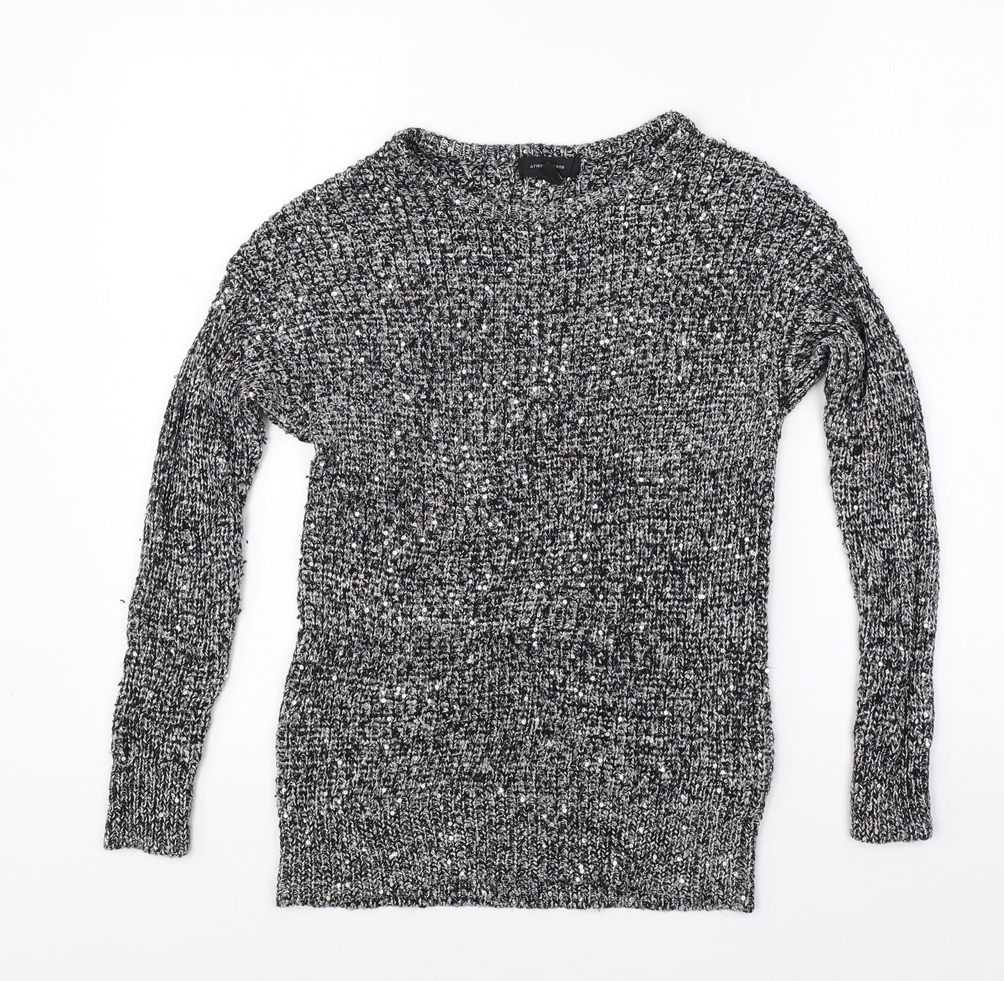 Atmoshpere Womens Grey Round Neck  Polyester Pullover Jumper Size 10