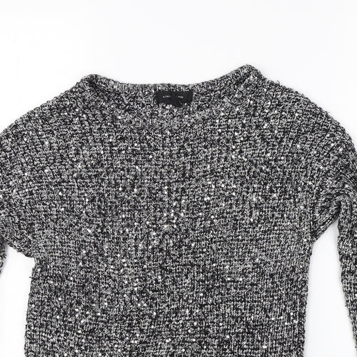 Atmoshpere Womens Grey Round Neck  Polyester Pullover Jumper Size 10