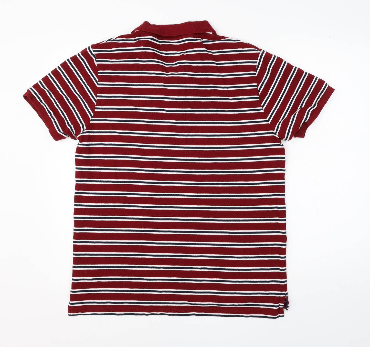 US Polo Assn Mens Red Striped Cotton  Polo Size XL Collared