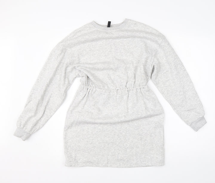Divided Womens Grey  Cotton Jumper Dress  Size XS  Round Neck