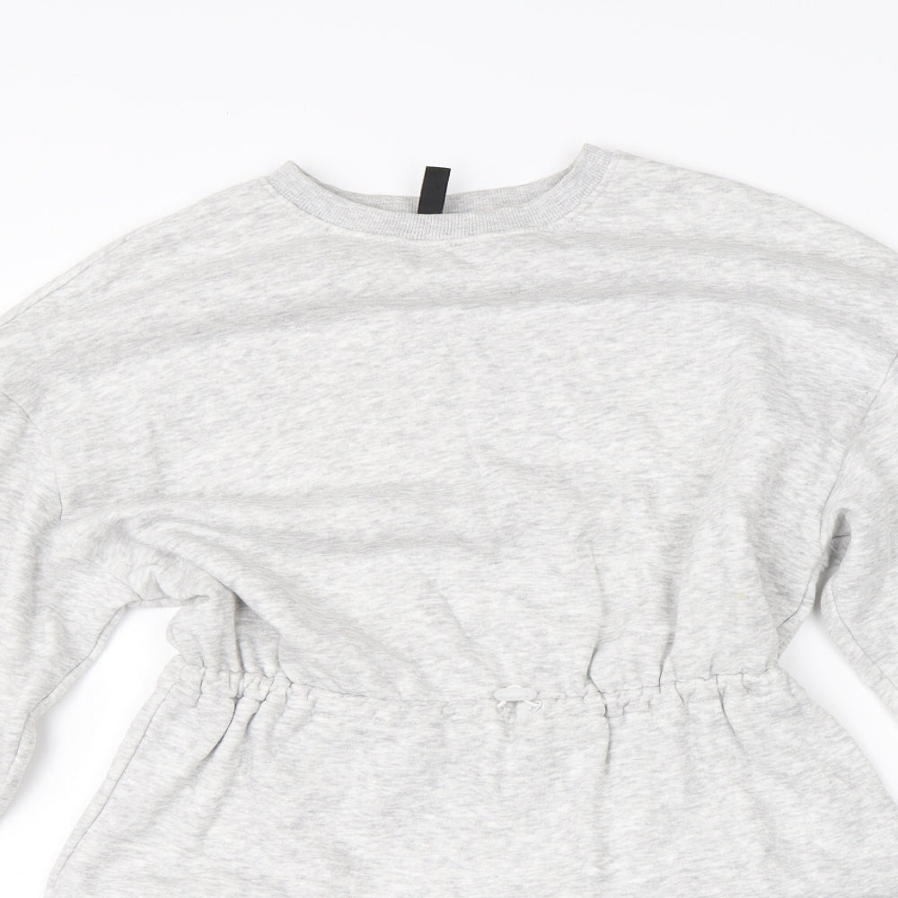 Divided Womens Grey  Cotton Jumper Dress  Size XS  Round Neck