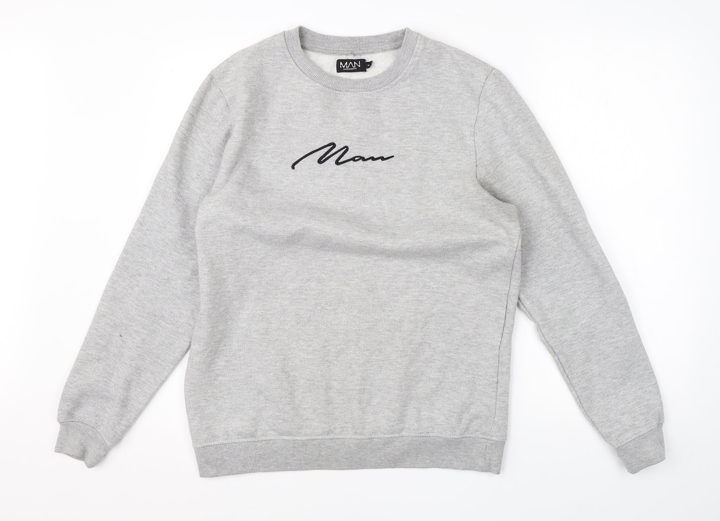 Boohoo Mens Grey  Cotton Pullover Sweatshirt Size M