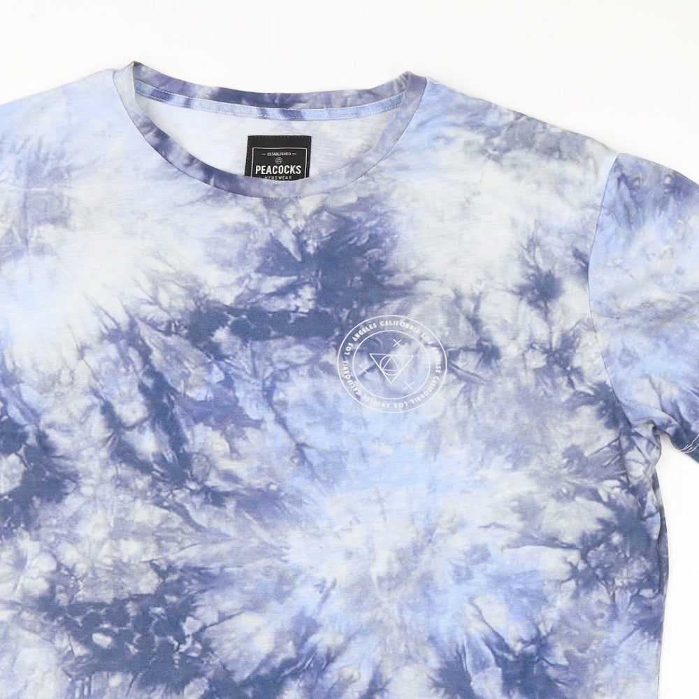 Peacocks Mens Blue  Polyester  T-Shirt Size 2XL Round Neck
