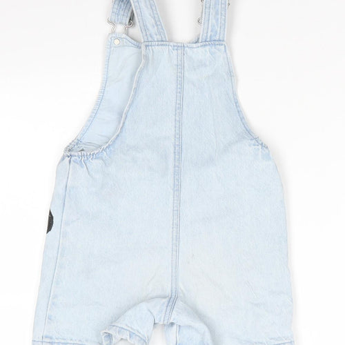 Disney by Tesco Girls Blue Floral Cotton Dungaree One-Piece Size 3-4 Years   - Minnie Mouse