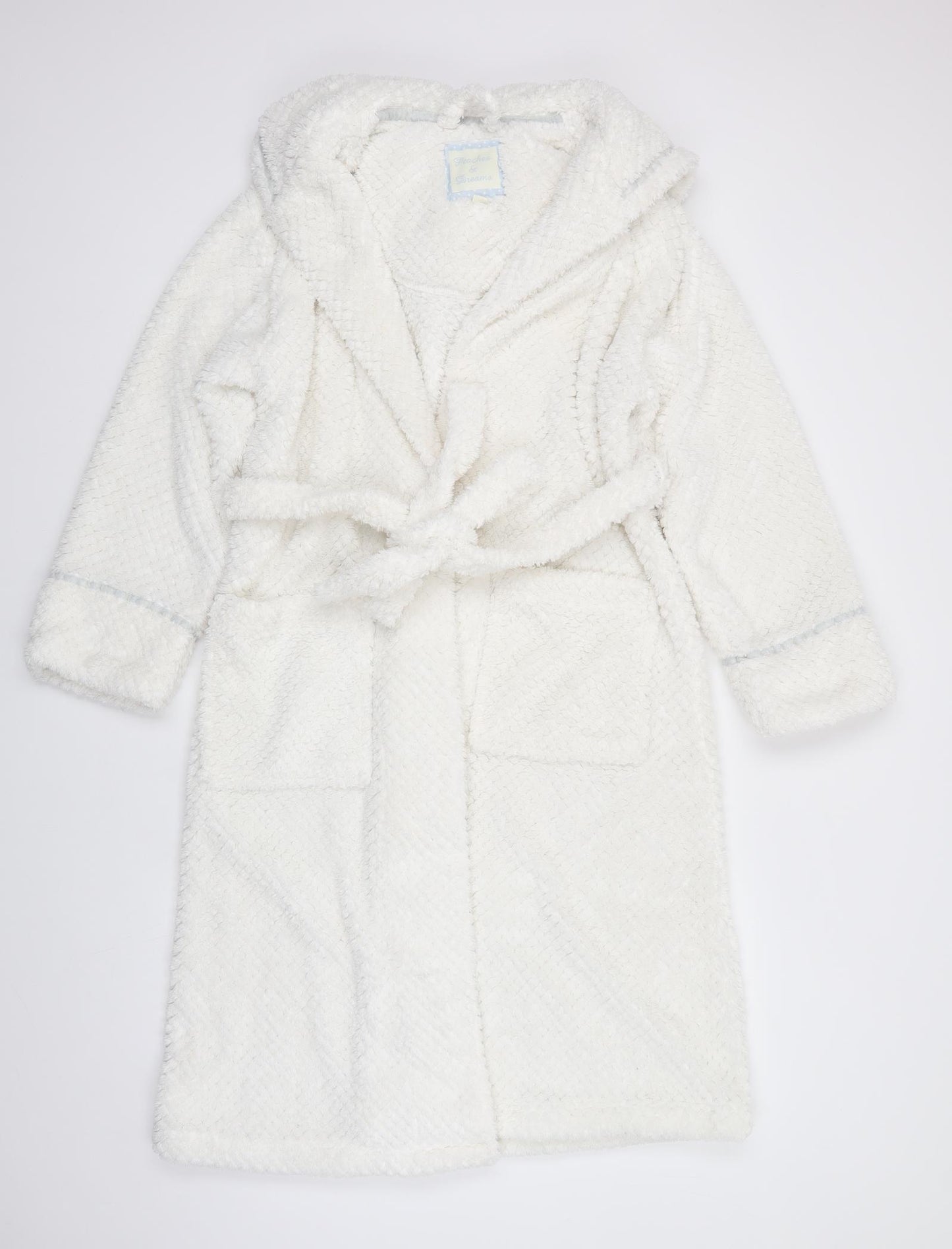 Peaches & Dreams Womens White Solid   Robe Size M   - Fluffy texture