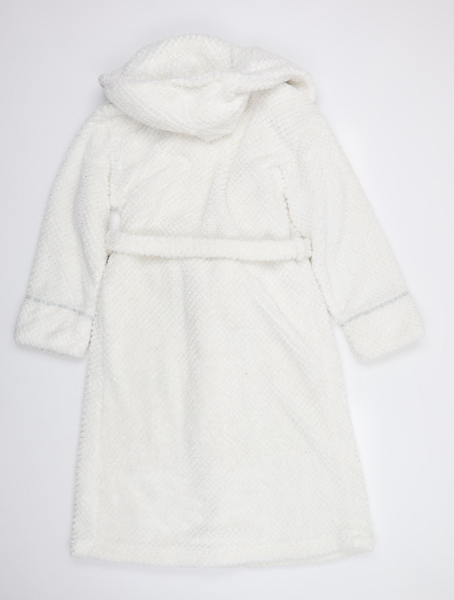 Peaches & Dreams Womens White Solid   Robe Size M   - Fluffy texture