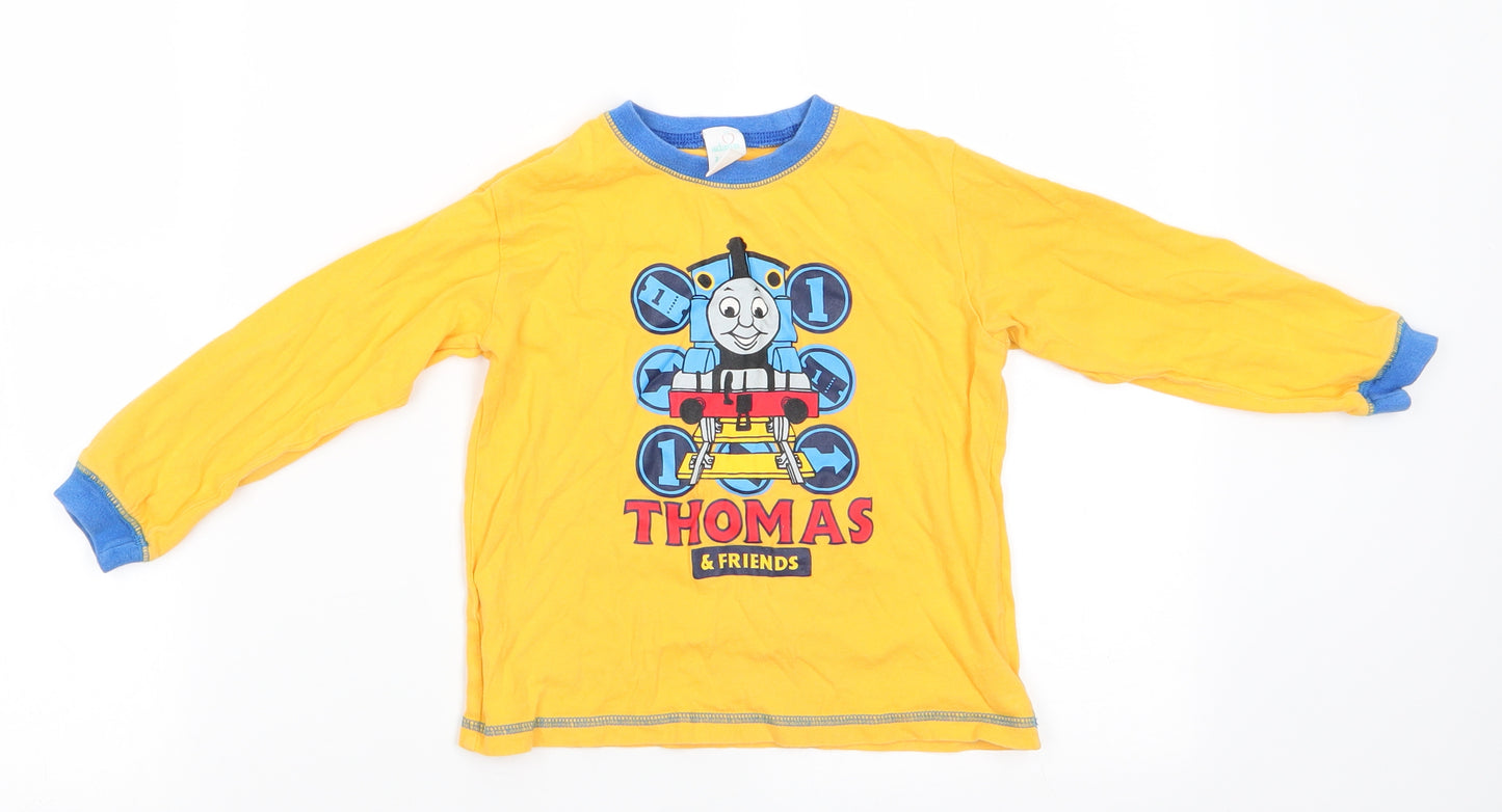 Adams Boys Yellow Solid Cotton  Pyjama Top Size 2-3 Years   - Thomas & Friends