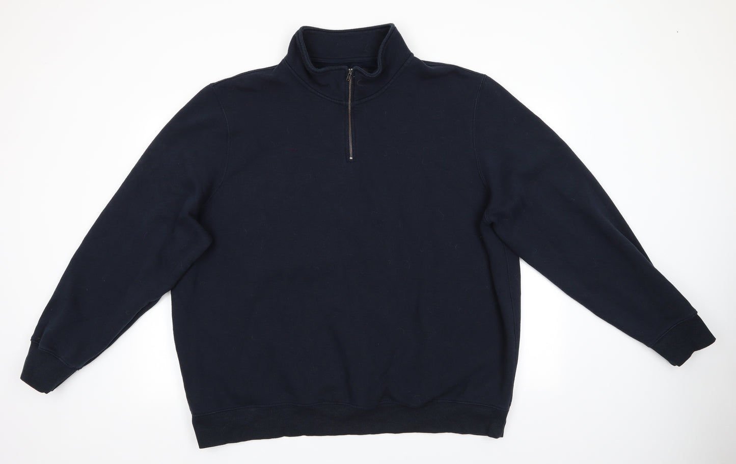 V by Very Mens Blue  Cotton Henley Sweatshirt Size 3XL   - Navy blue