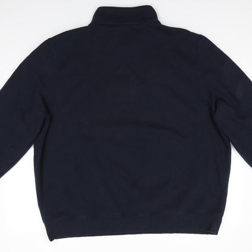 V by Very Mens Blue  Cotton Henley Sweatshirt Size 3XL   - Navy blue