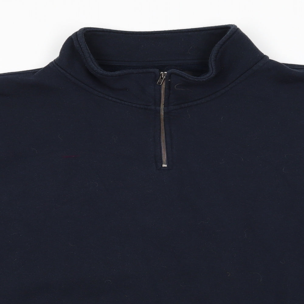 V by Very Mens Blue  Cotton Henley Sweatshirt Size 3XL   - Navy blue