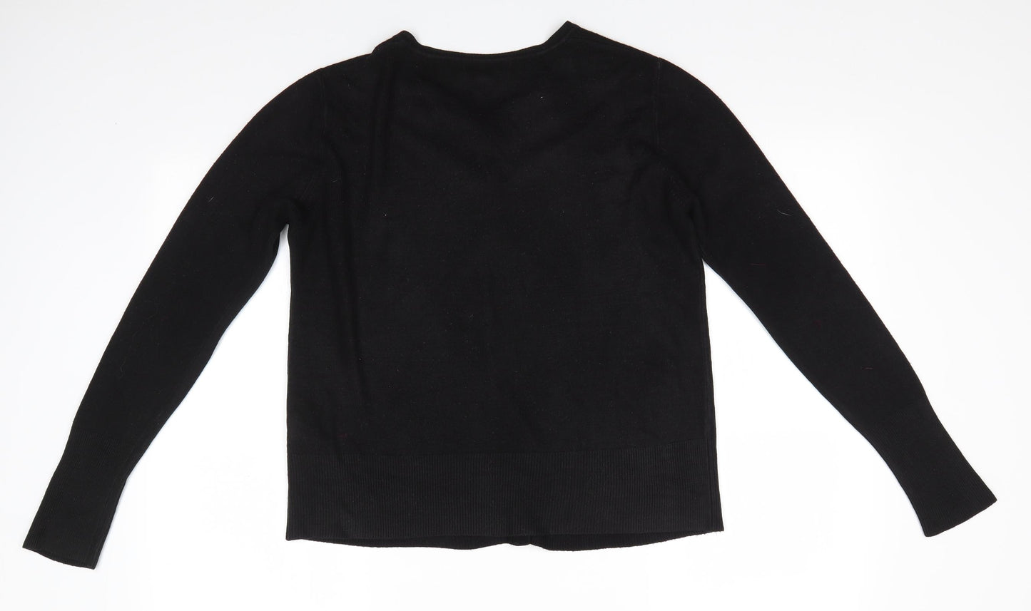 Atmosphere Womens Black Round Neck  Acrylic Cardigan Jumper Size 12
