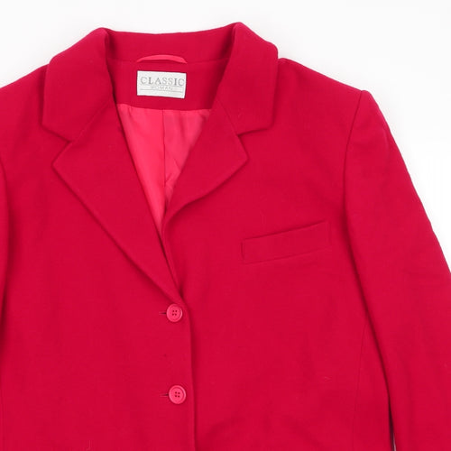 Classic Woman Womens Red   Overcoat Coat Size 14