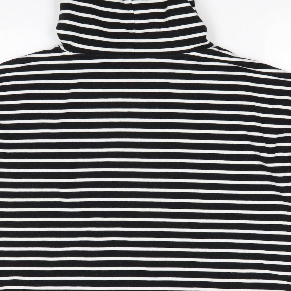 Papaya Womens Black Striped Cotton Pullover Hoodie Size 14