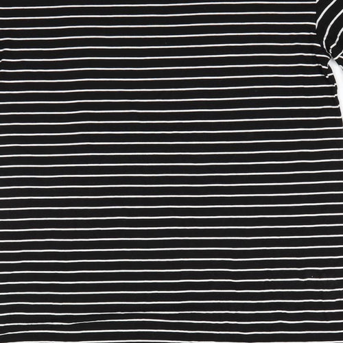Missguided Womens Black Striped Viscose T-Shirt Dress  Size 8  Round Neck  - Wide sleeves