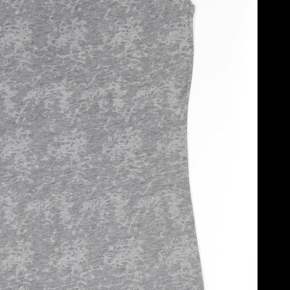 George Womens Grey Floral Polyester Basic Tank Size 8 Round Neck - Roses
