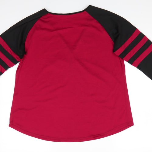 Nextmia Womens Red Striped   Pyjama Top Size 22   - Red & Black stripes