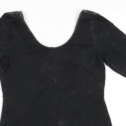 Divided Womens Black   Bodysuit One-Piece Size L   - Denim look
