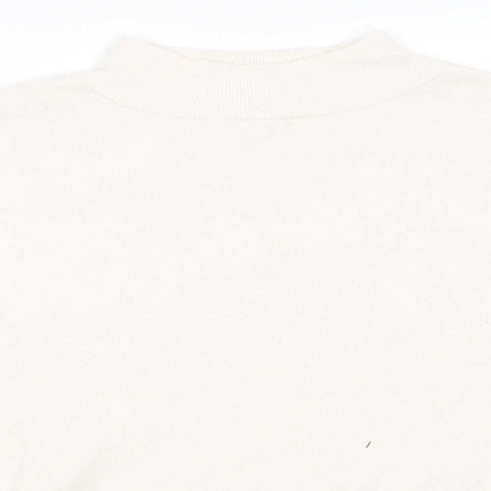 Primark Womens White Round Neck  Viscose Pullover Jumper Size L