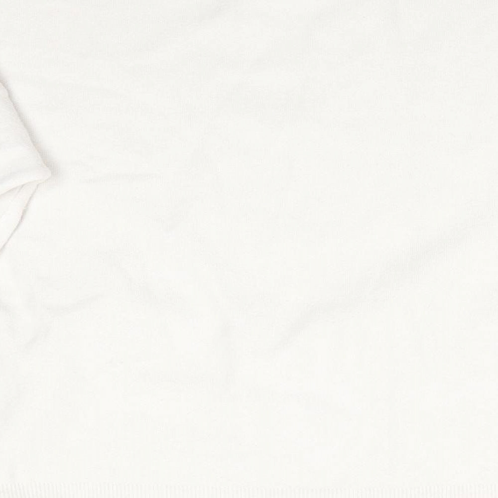 Primark Womens White Round Neck  Viscose Pullover Jumper Size L