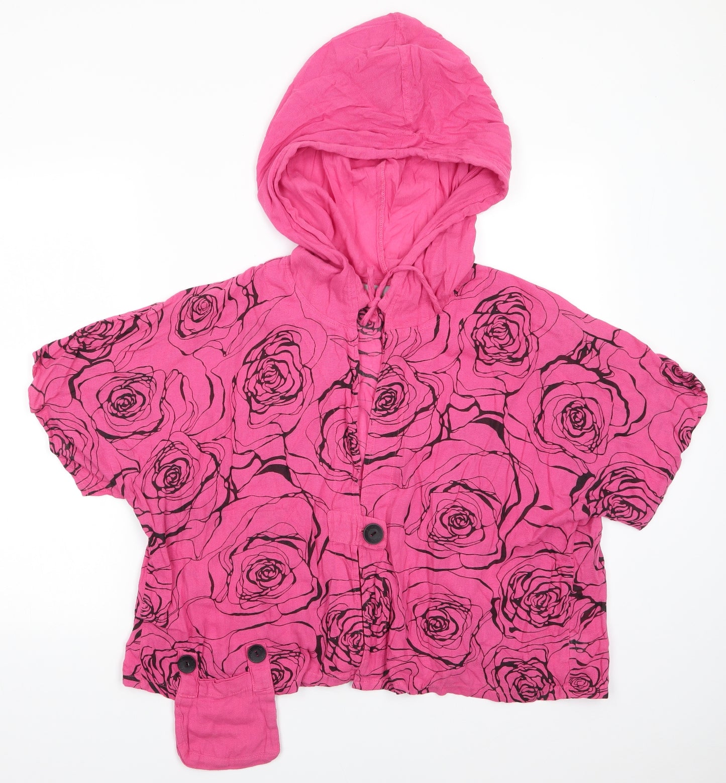Kekoo Womens Pink Floral  Jacket     - Black Flowers