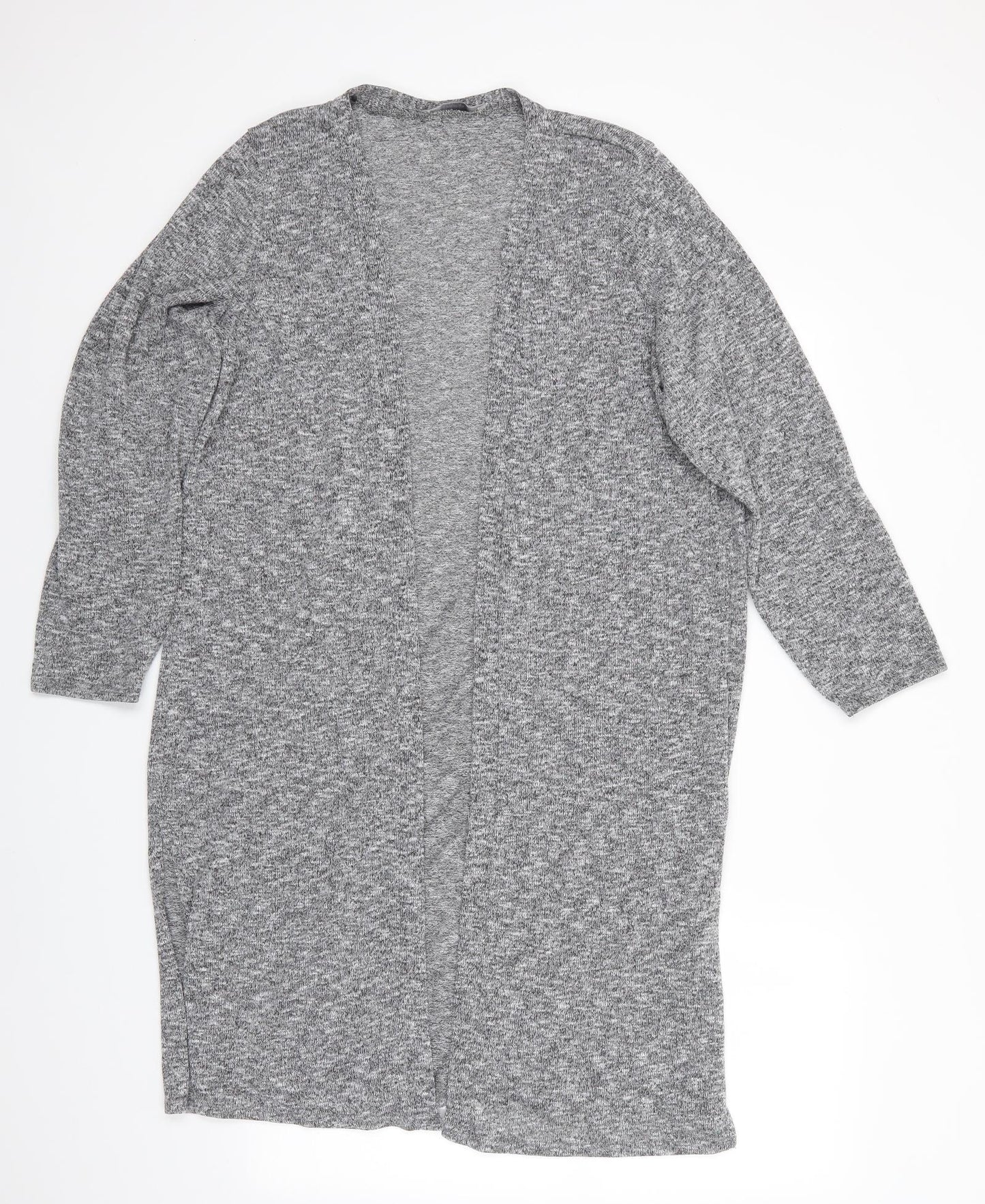 George Womens Grey V-Neck  Polyester Cardigan Jumper Size 20   - Longline Black Grey White Mix
